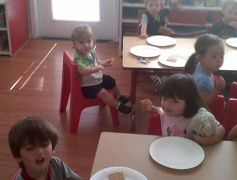 Trey having Snacktime with the Big Kids